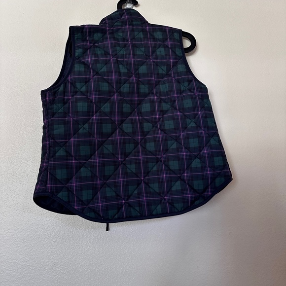 J.Crew Tartan Plaid Quilted Puffer Vest size M - Picture 5 of 6